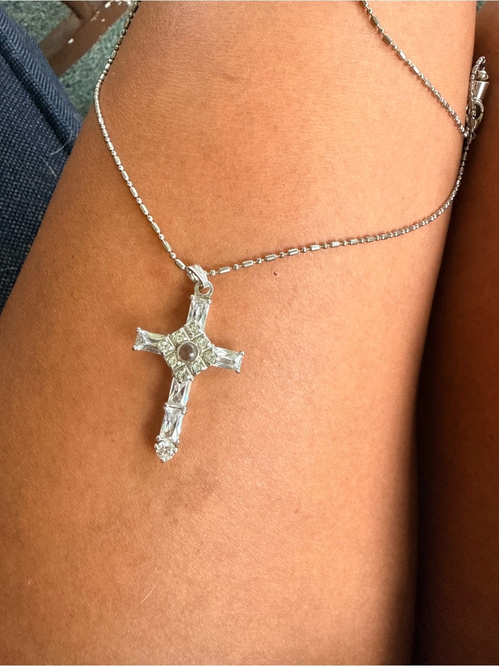 Sterling Silver Cross Pendant Necklace - Silver